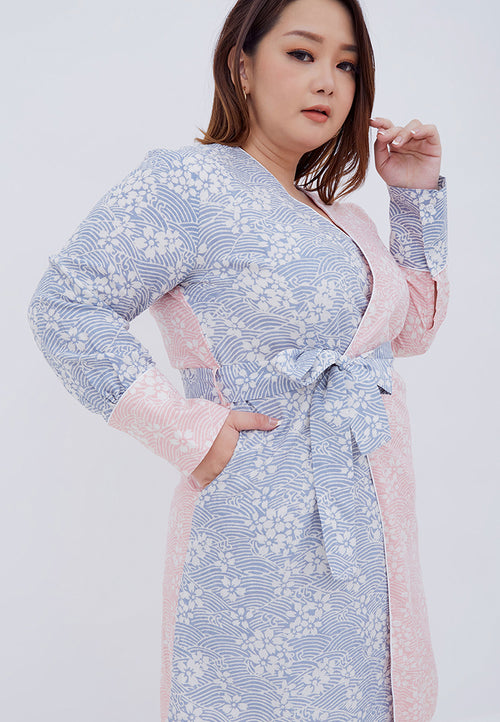 SAKURA さくら Blush Grey Wrap Dress