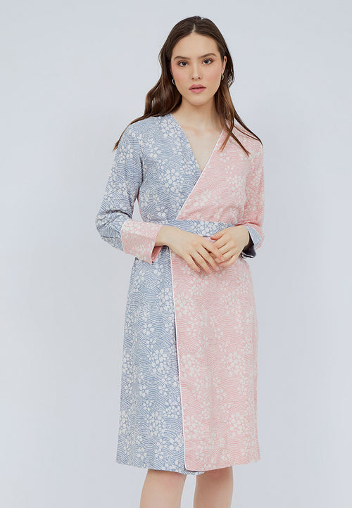 SAKURA さくら Blush Grey Wrap Dress