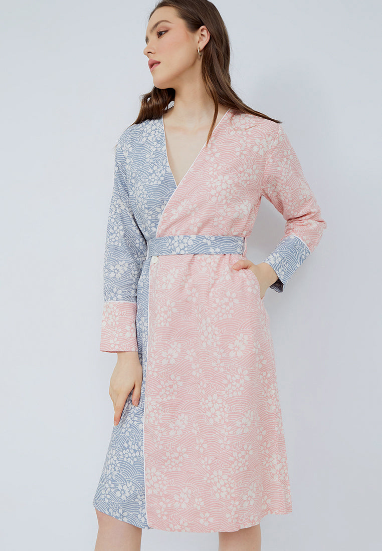 SAKURA さくら Blush Grey Wrap Dress