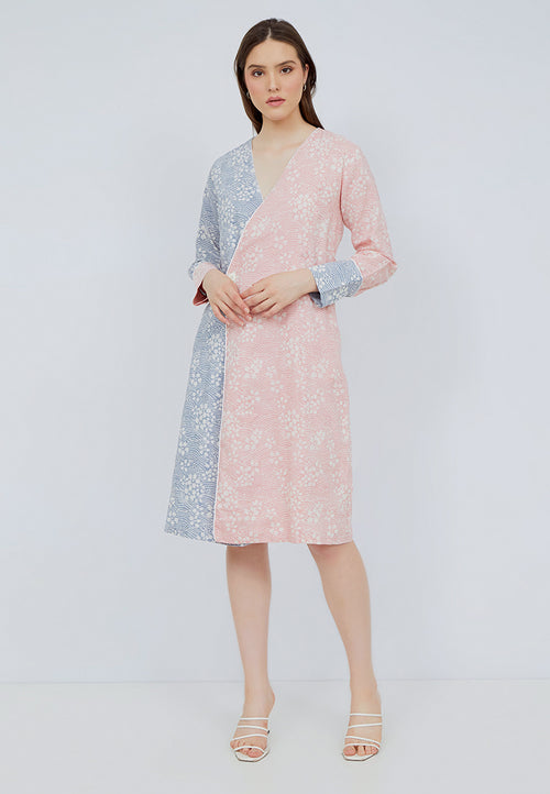 SAKURA さくら Blush Grey Wrap Dress