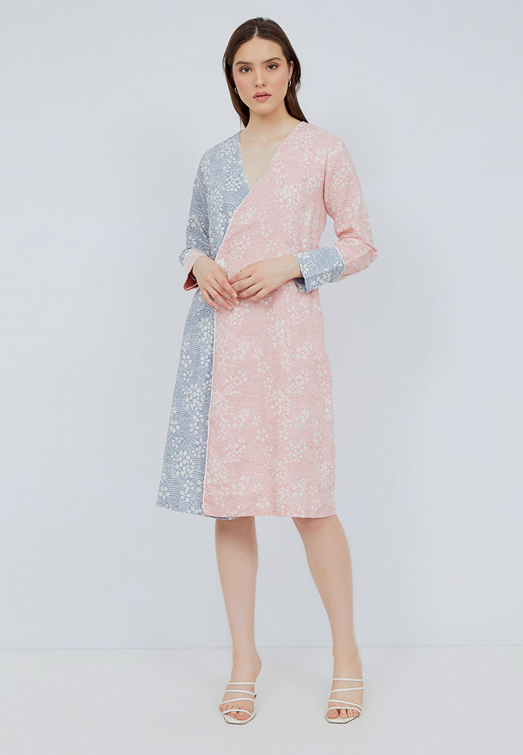 SAKURA さくら Blush Grey Wrap Dress