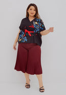 BLACK 花 HANA Embroidery Multiway Top