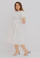 Puff Sleeve Dress White