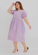 Puff Sleeve Dress Purple