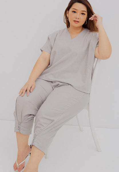 Basic Relax Top GREY In Cotton Linen