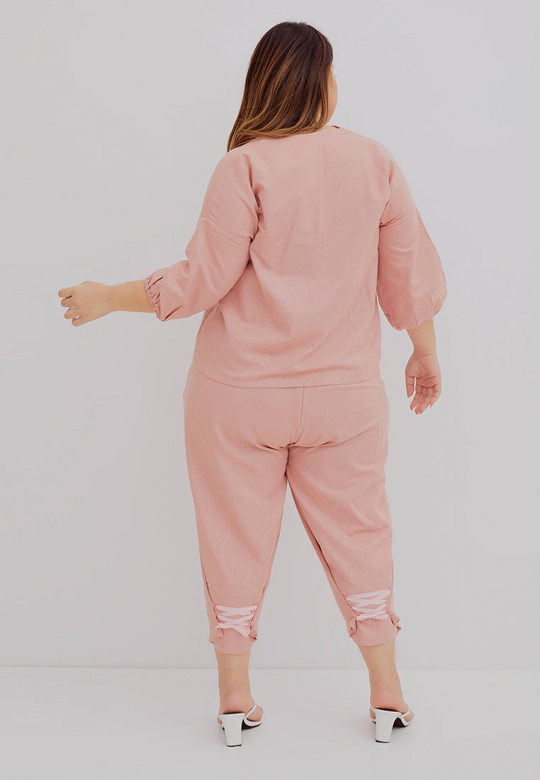 Basic Tunic Shirt BLUSH In Cotton Linen