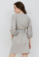 Basic Tunic Dress GREY In Cotton Linen