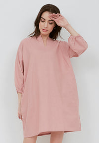 Basic Tunic Dress BLUSH In Cotton Linen