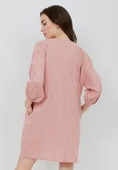 Basic Tunic Dress BLUSH In Cotton Linen