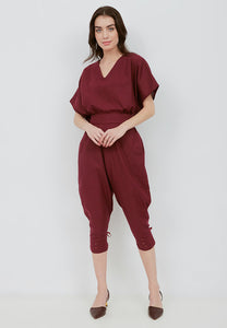Basic Relax Top BURGUNDY In Cotton Linen