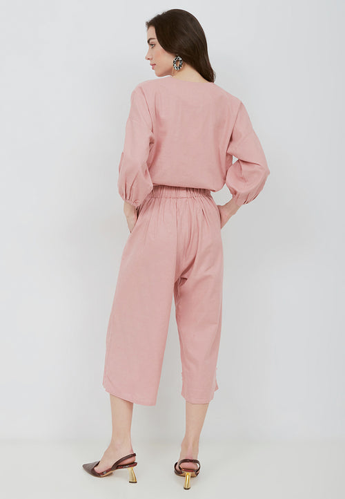 Basic Tunic Shirt BLUSH In Cotton Linen