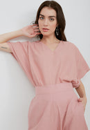 Basic Relax Top BLUSH In Cotton Linen