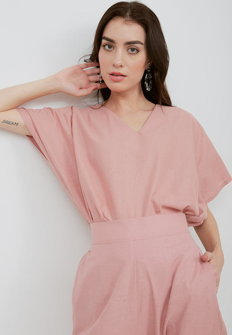 Basic Relax Top BLUSH In Cotton Linen