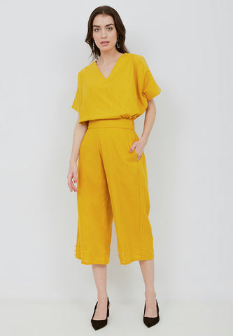 Basic Relax Top MUSTARD In Cotton Linen