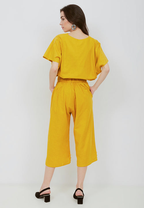 Basic Relax Top MUSTARD In Cotton Linen
