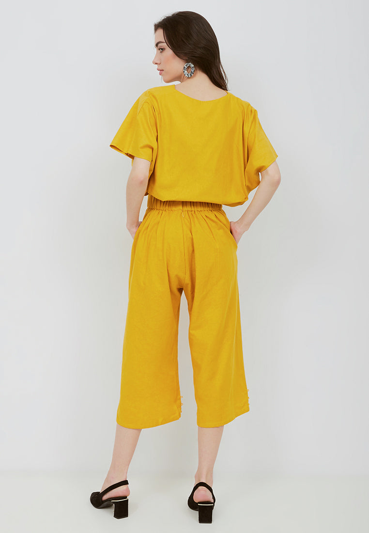Basic Relax Top MUSTARD In Cotton Linen