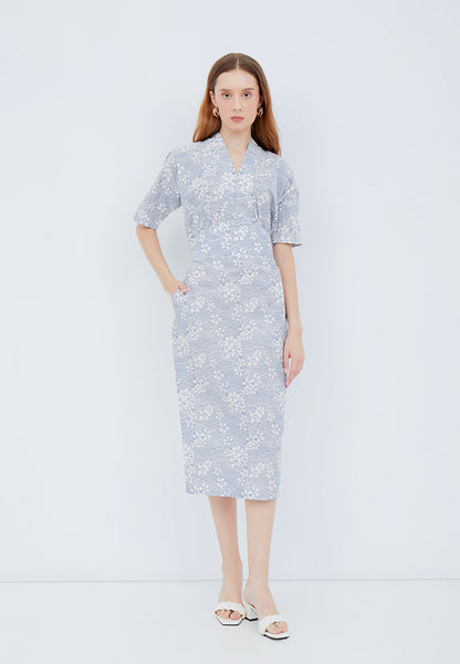 SAKURA さくら GREY Kimono Pencil Dress BATIK