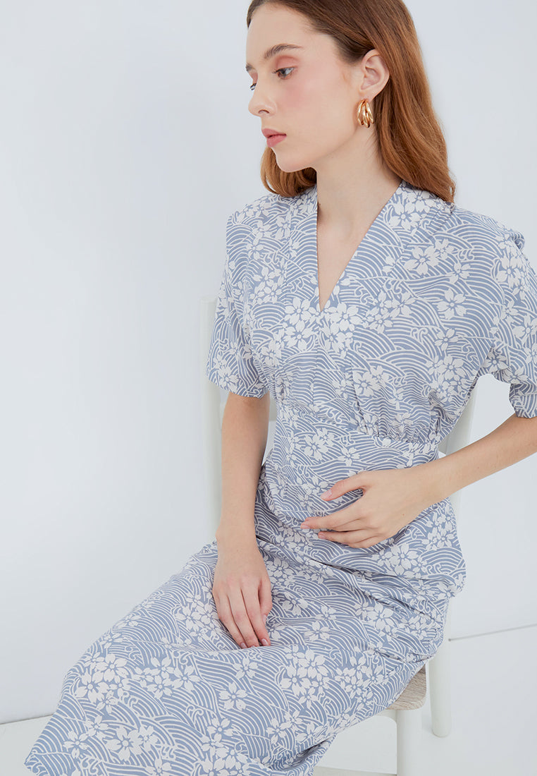 SAKURA さくら GREY Kimono Pencil Dress BATIK