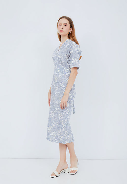 SAKURA さくら GREY Kimono Pencil Dress BATIK