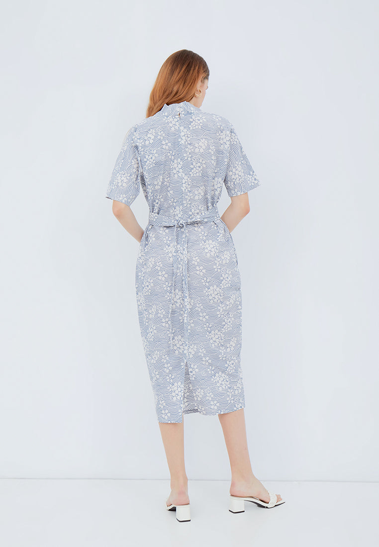 SAKURA さくら GREY Kimono Pencil Dress BATIK