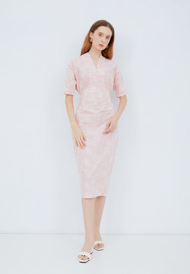 SAKURA さくら BLUSH Kimono Pencil Dress BATIK