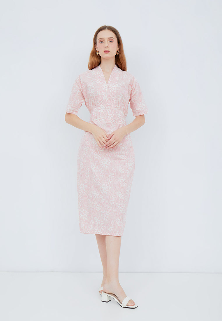 SAKURA さくら BLUSH Kimono Pencil Dress BATIK