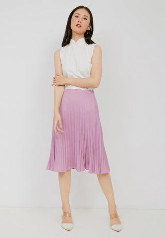 Basic Pleated Skirt Lilac