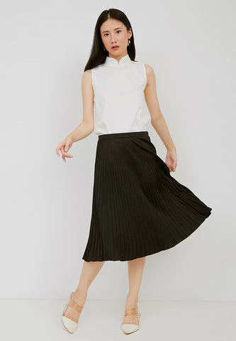 Basic Pleated Skirt Black