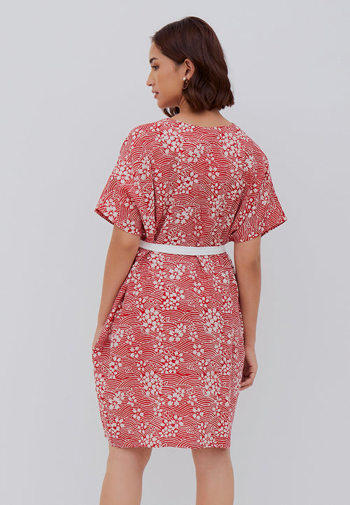 SAKURA さくら RED Kimono Dress BATIK