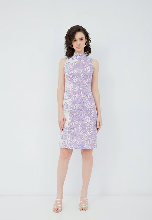 SAKURA さくら LILAC Batik Cheongsam Dress