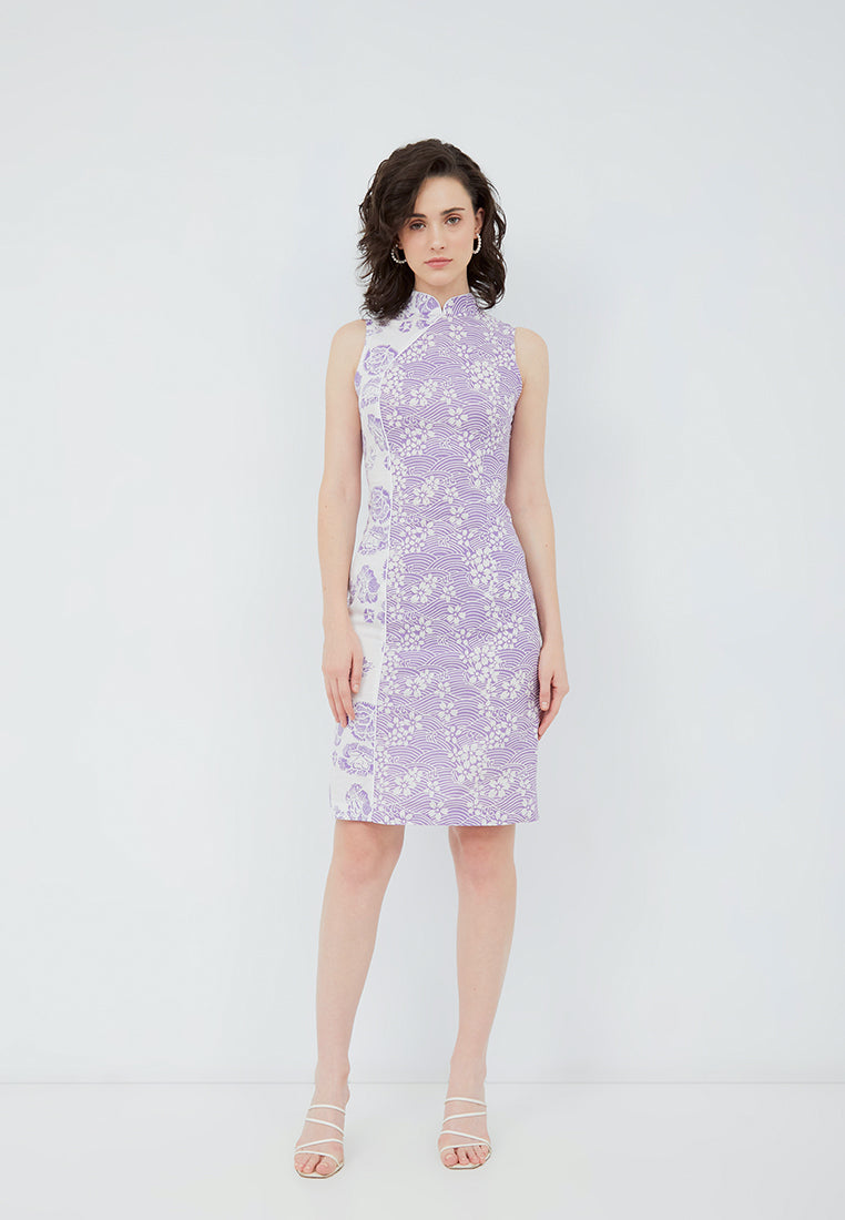SAKURA さくら LILAC Batik Cheongsam Dress