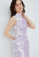 SAKURA さくら LILAC Batik Cheongsam Dress