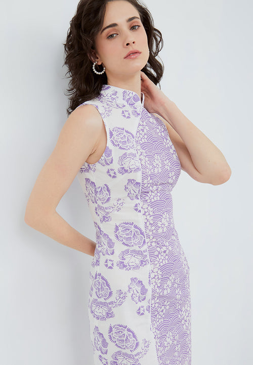 SAKURA さくら LILAC Batik Cheongsam Dress