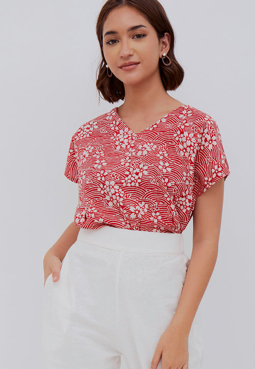 SAKURA さくら RED Multiway Top BATIK