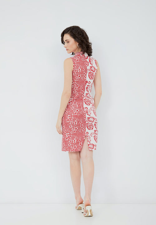 SAKURA さくら RED Batik Cheongsam Dress