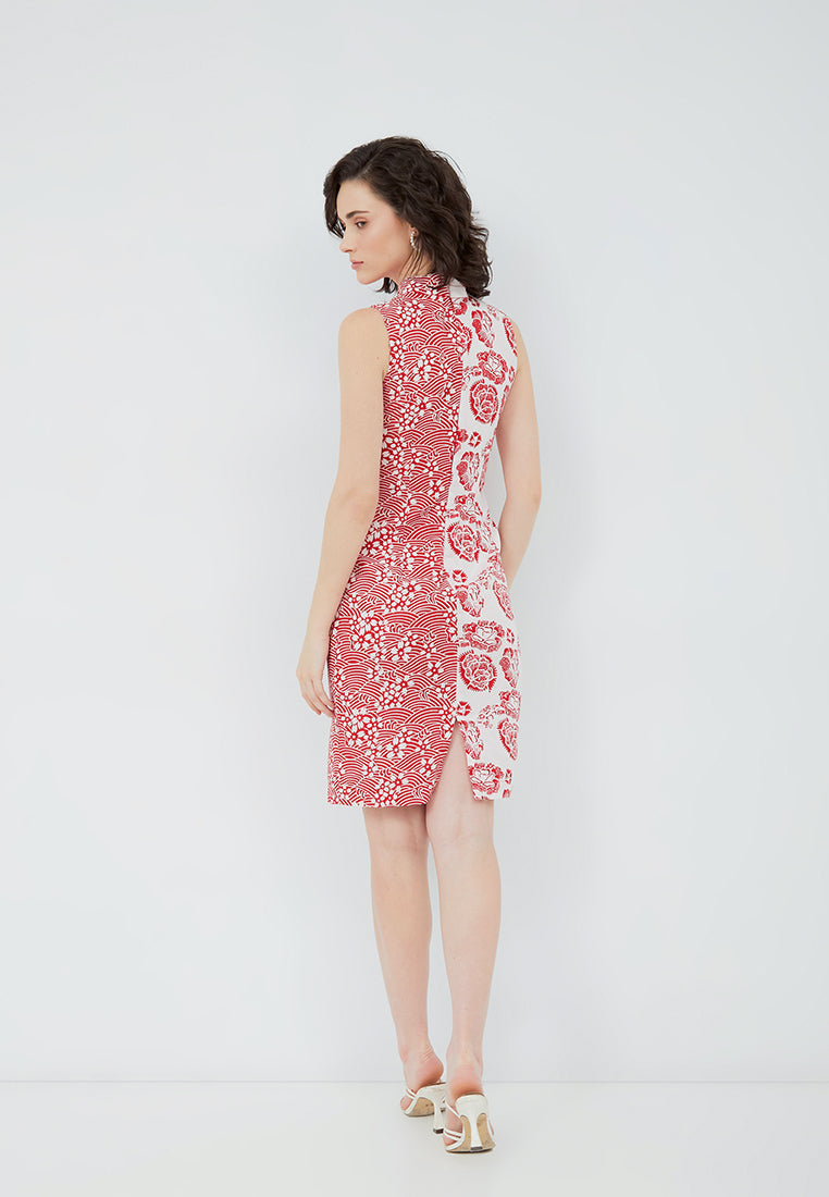 SAKURA さくら RED Batik Cheongsam Dress
