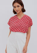 FANS RED Multiway Top BATIK