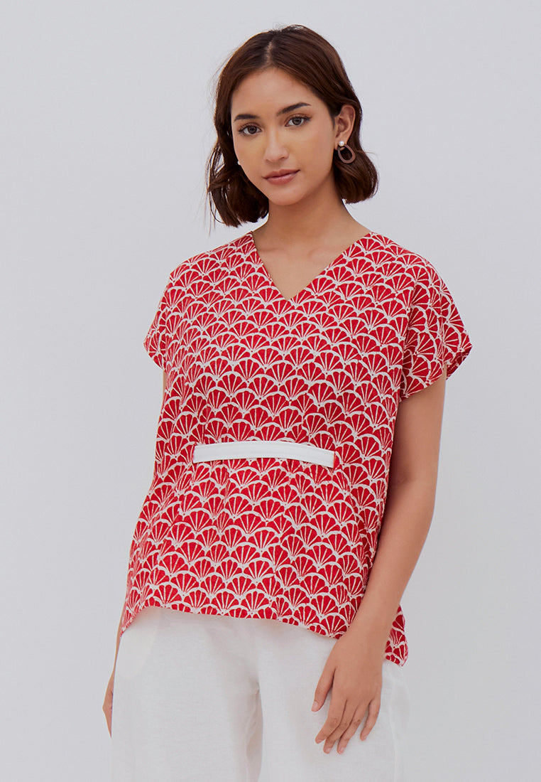 FANS RED Multiway Top BATIK