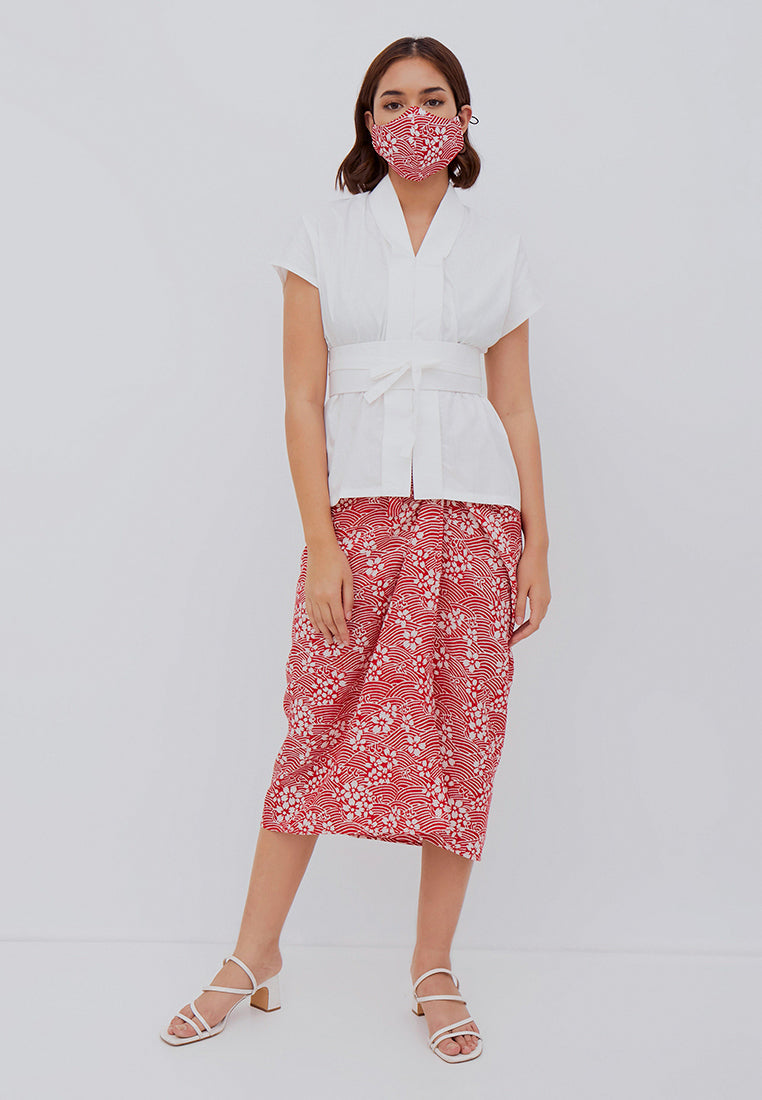 SAKURA さくら Red Sarong Skirt