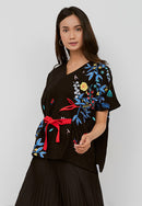 BLACK 花 HANA Embroidery Multiway Top