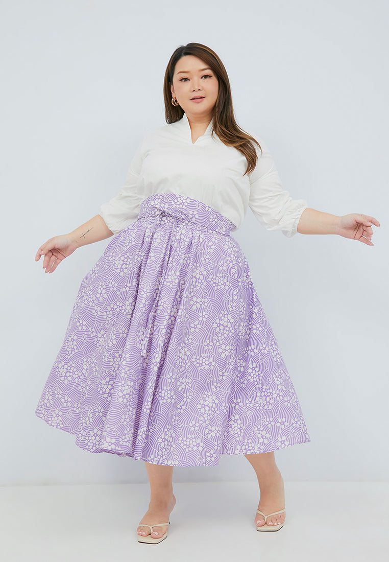SAKURA さくら LILAC Circle Skirt BATIK
