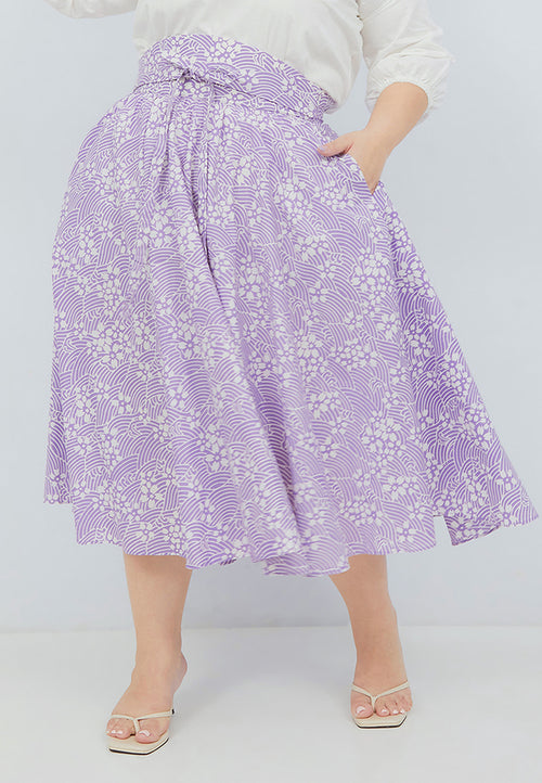 SAKURA さくら LILAC Circle Skirt BATIK