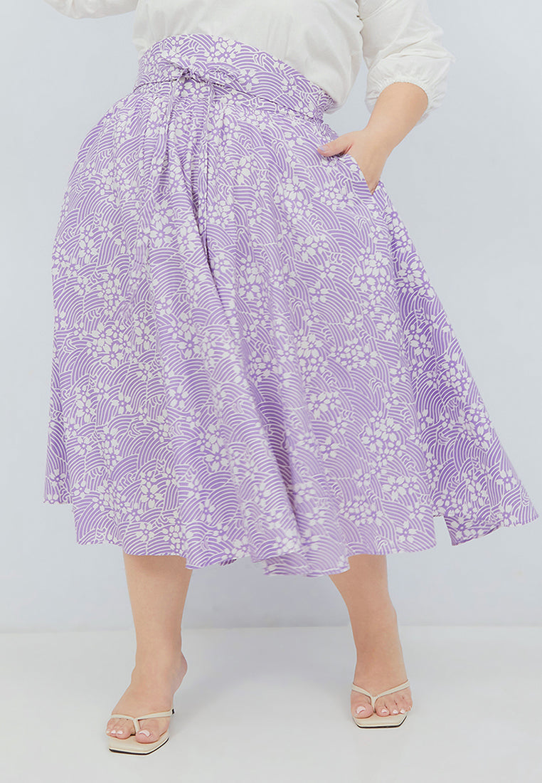 SAKURA さくら LILAC Circle Skirt BATIK