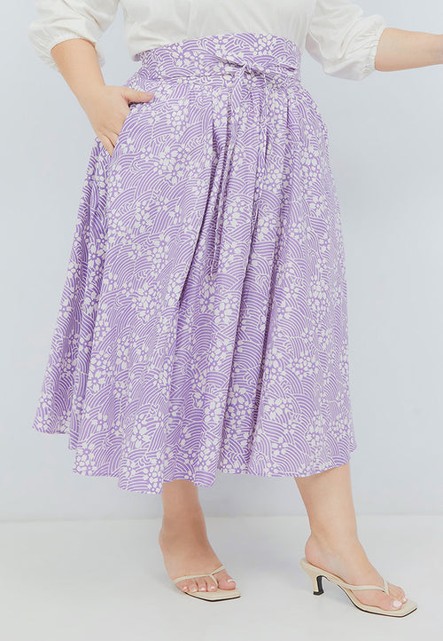 SAKURA さくら LILAC Circle Skirt BATIK