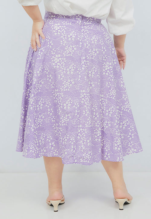 SAKURA さくら LILAC Circle Skirt BATIK