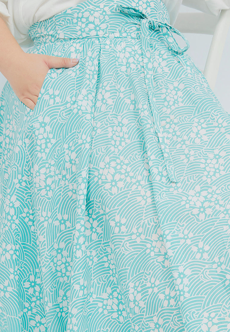 SAKURA さくら MINT Circle Skirt BATIK