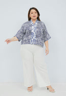 SAKURA さくら Navy 3/4 Sleeve Nyonya Top