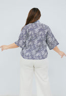 SAKURA さくら Navy 3/4 Sleeve Nyonya Top