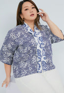 SAKURA さくら Navy 3/4 Sleeve Nyonya Top