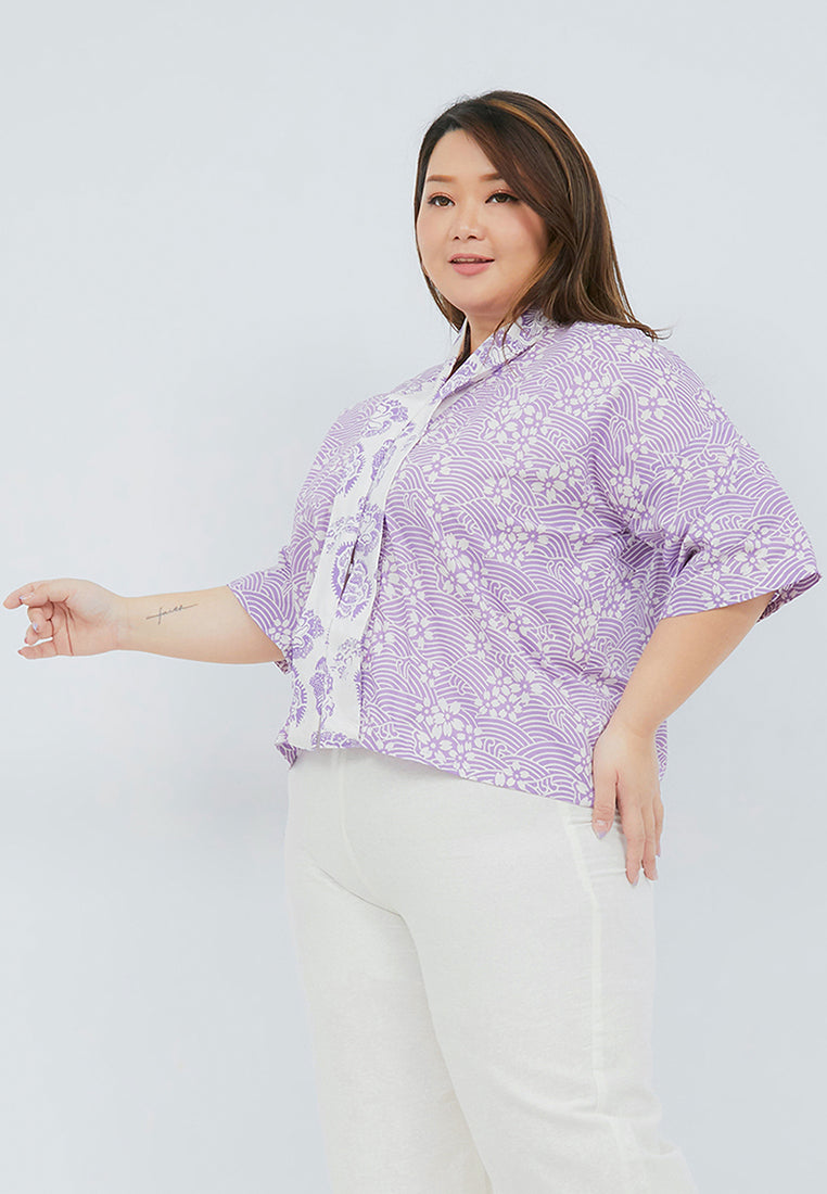 SAKURA さくら Lilac 3/4 Sleeve Nyonya Top